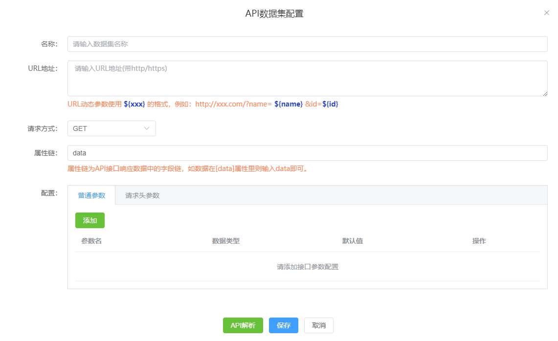 api数据集面板