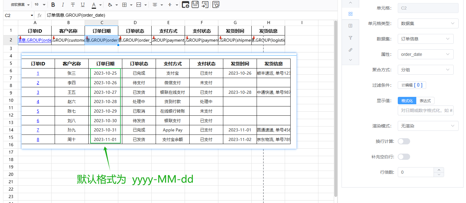 默认格式